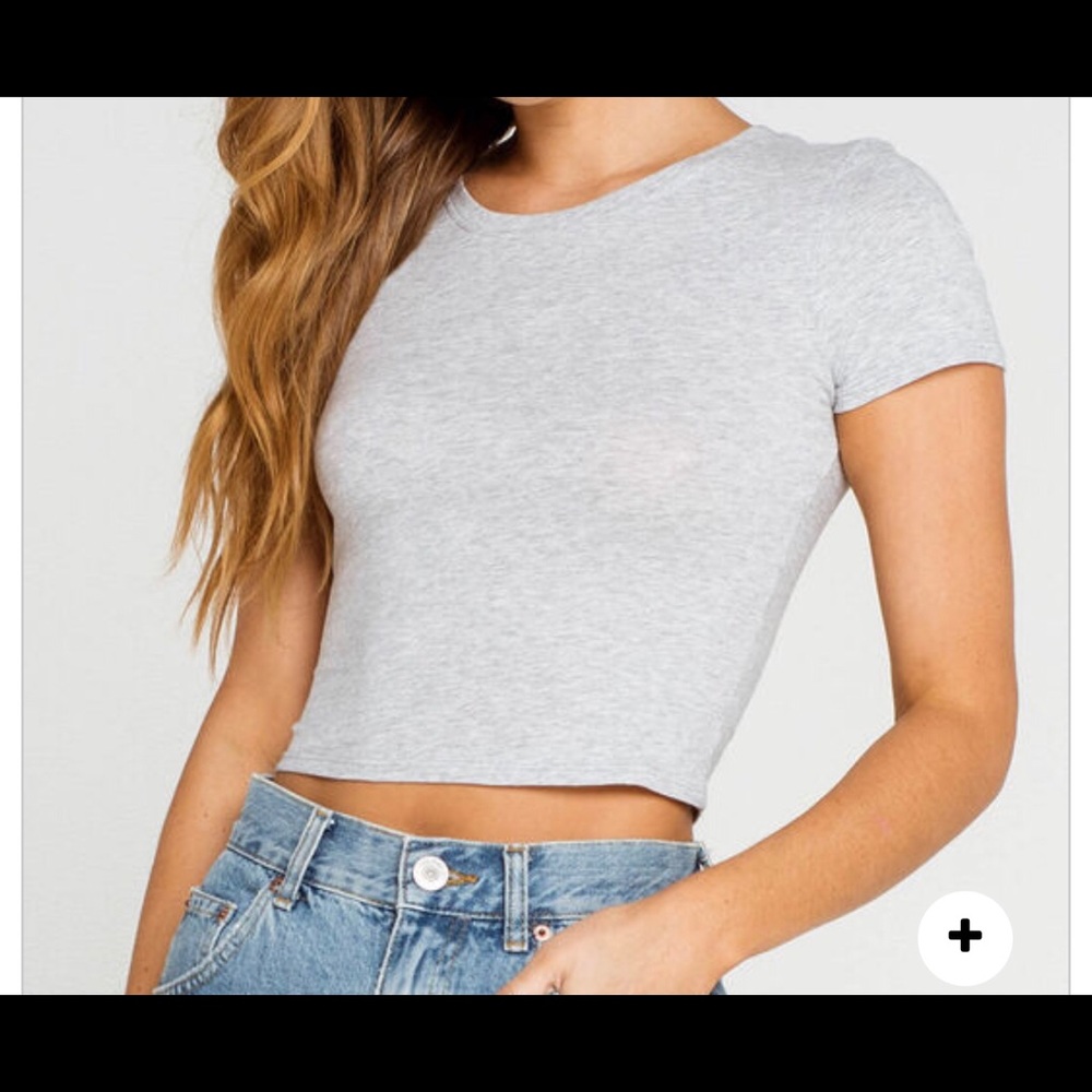 Cropped Grey Tee